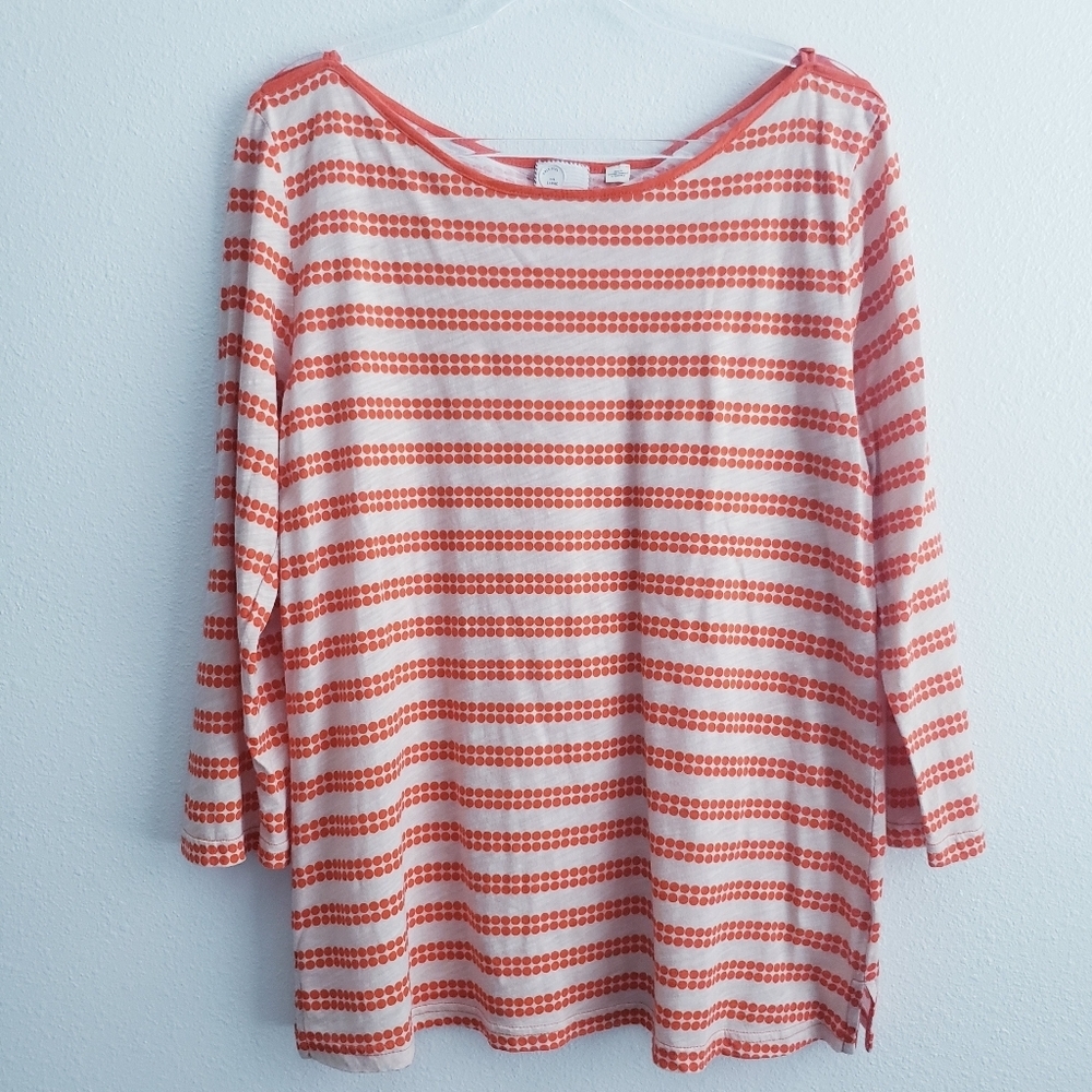 Anthropologie Post Mark Polka Dot 1/2 Sleeve Blouse